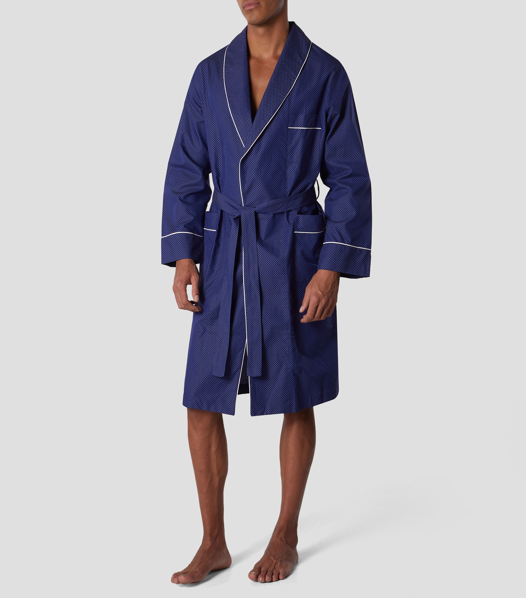 Bata para dormir abierta con lunares Hombre